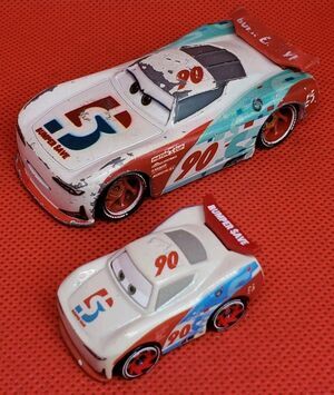 ONLY 1:55 diecast Disney White Pixar car Race Cars - NO MINI